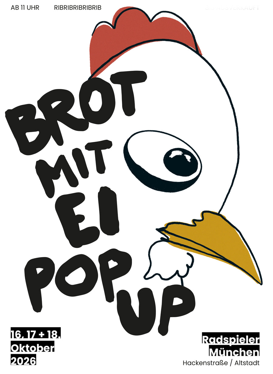 Plakat zum Brot mit Ei Pop-up
